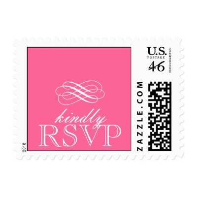 Elegant RSVP Postage Stamp Pink