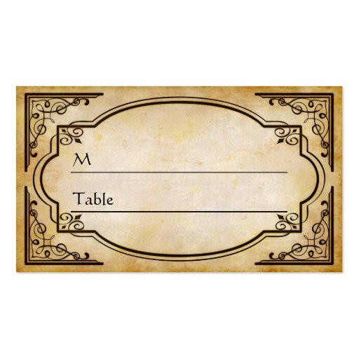 Elegant Rustic Distressed Wedding Table Place Card Business Card Template (front side)