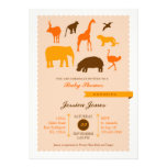 Elegant Safari Animals Baby Shower Invitation
