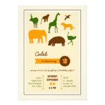 Elegant Safari Animals Birthday Invitation