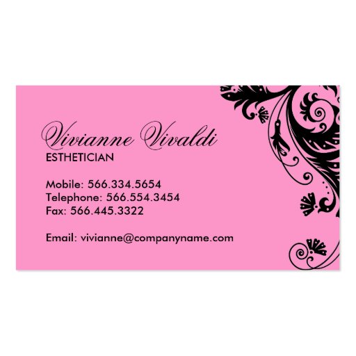 Elegant Salon and Spa Business Cards (back side)