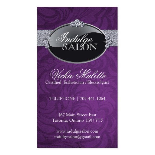 Elegant Salon and Spa Business Cards (front side)