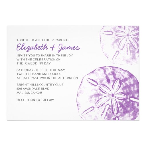 Elegant Sand Dollar Wedding Invitations