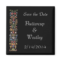 Elegant Save the Date Antique Art Custom Magnets magnets
