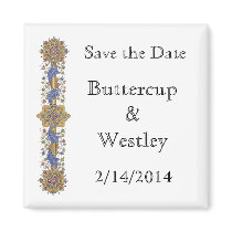 Elegant Save the Date Antique Art Custom Magnets magnets