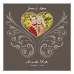 Elegant Save the Date Photo Heart Announcement invitations