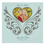 Elegant Save the Date Photo Heart Announcement invitations