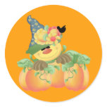 Elegant Scarecrow Round Sticker