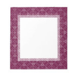 Elegant Scarlet Red Edwardian Damask Memo Notepad