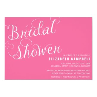 Elegant Script Bridal Shower Invitations 5" X 7" Invitation Card
