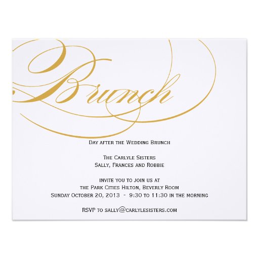 Elegant Script Brunch Invitation - Gold
