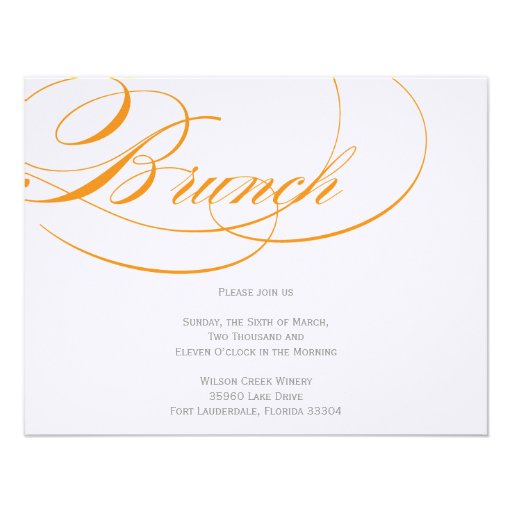 Elegant Script Brunch Invitation - Orange
