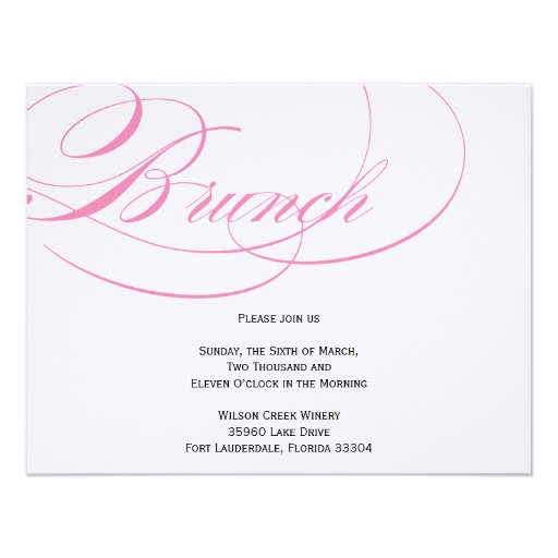 Elegant Script Brunch Invitation - Pink