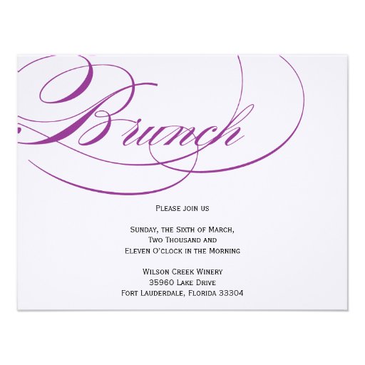 Elegant Script Brunch Invitation - Purple