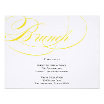 Elegant Script Brunch Invitation - Yellow