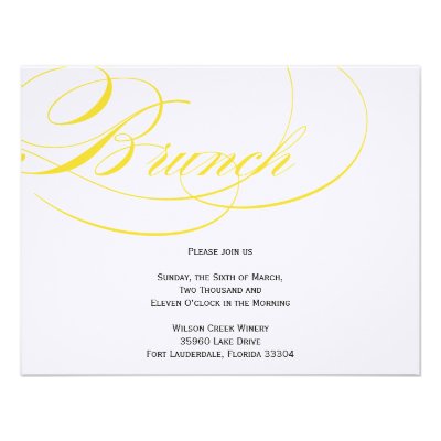 Elegant Script Brunch Invitation - Yellow