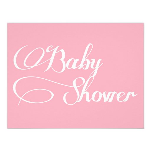 Elegant Script Light Pink Baby Shower Invitation