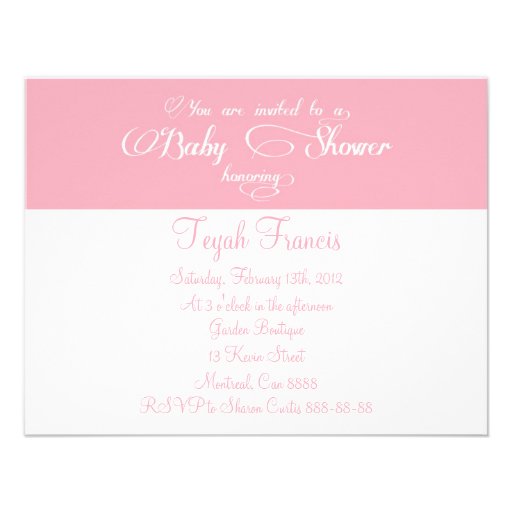 Elegant Script Light Pink Baby Shower Invitation