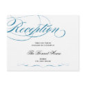 Elegant Script Reception Card - Blue invitation