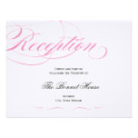 Elegant Script Reception Card - Pink Custom Invitations