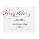 Elegant Script Reception Card - Purple invitation