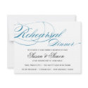 Elegant Script Rehearsal Dinner Invitation Blue invitation