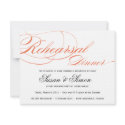 Elegant Script Rehearsal Dinner Invitation Orange invitation