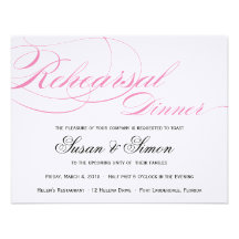 Elegant Script Rehearsal Dinner Invitation Pink