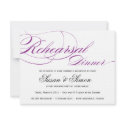 Elegant Script Rehearsal Dinner Invitation Purple invitation