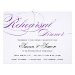 Elegant Script Rehearsal Dinner Invitation Purple invitations