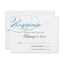 Elegant Script Response Card - Blue invitation