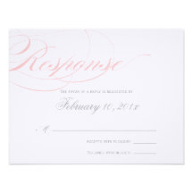 Elegant Script Response Card - Blush Pink Custom Announcements