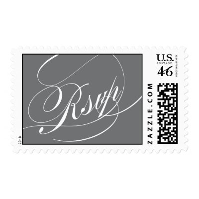 Elegant Script Rsvp Postage Stamp - Gray