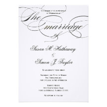 Elegant Script  Wedding Invitation - Black