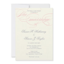 Elegant Script  Wedding Invitation  - Blush Pink