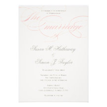 Elegant Script  Wedding Invitation  - Blush Pink