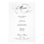 Elegant Script  Wedding Menu - Black Custom Stationery