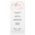 Elegant Script Wedding Menu - Orange invitation