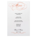 Elegant Script Wedding Menu - Orange stationery