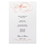 Elegant Script  Wedding Menu - Orange Customized Stationery