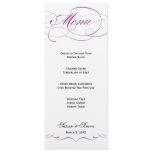 Elegant Script  Wedding Menu - Purple Custom Invite