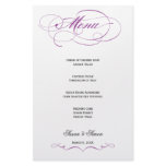 Elegant Script  Wedding Menu - Purple Custom Stationery