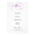 Elegant Script  Wedding Menu - Purple Custom Stationery