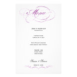 Elegant Script Wedding Menu - Purple Custom Stationery