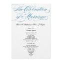 Elegant Script Wedding Program - Blue invitation
