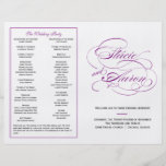 Elegant Script Wedding Program - Purple flyers