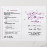 Elegant Script Wedding Program - Navy Flyers 