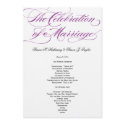 Elegant Script Wedding Program - Purple invitation