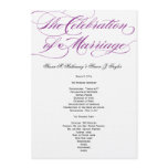 Elegant Script  Wedding Program - Purple invitations