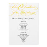 Elegant Script  Wedding Program - Yellow invitations
